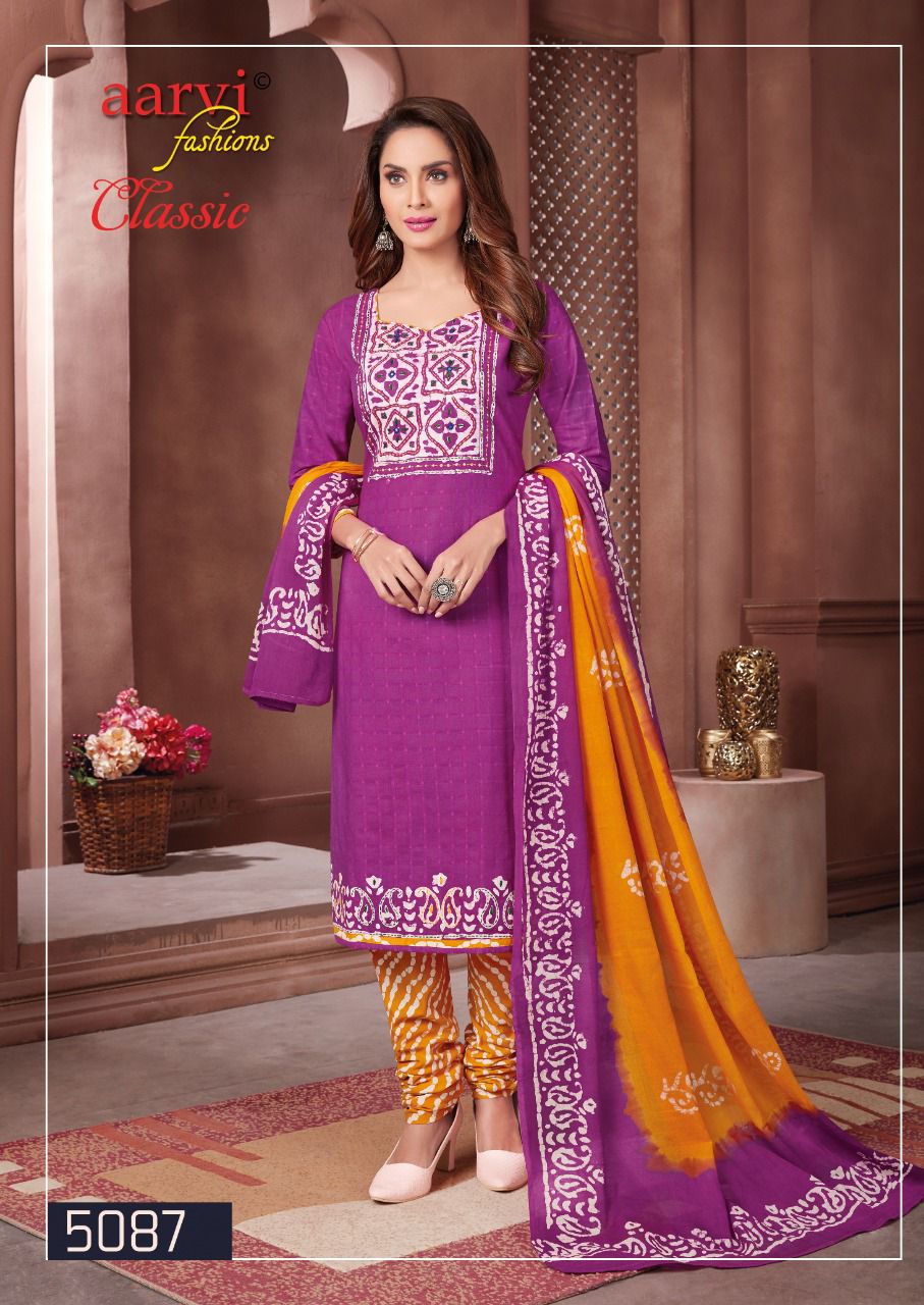 Aarvi Classic 1 Casual Daily Wear Cotton Printed Dress Material Collection